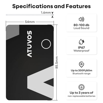 Wallet tracker Card (apple MFI certified) (ios only)