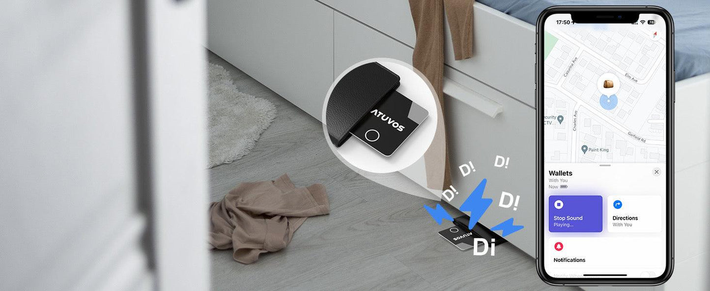 Wallet tracker Card (apple MFI certified) (ios only)