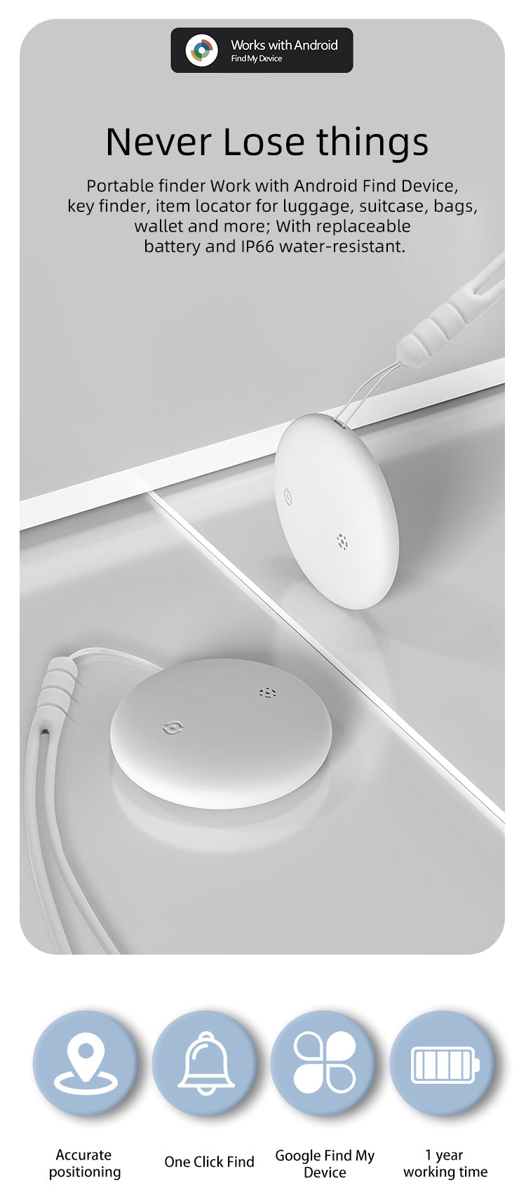 Android item finder tag (Google certified)