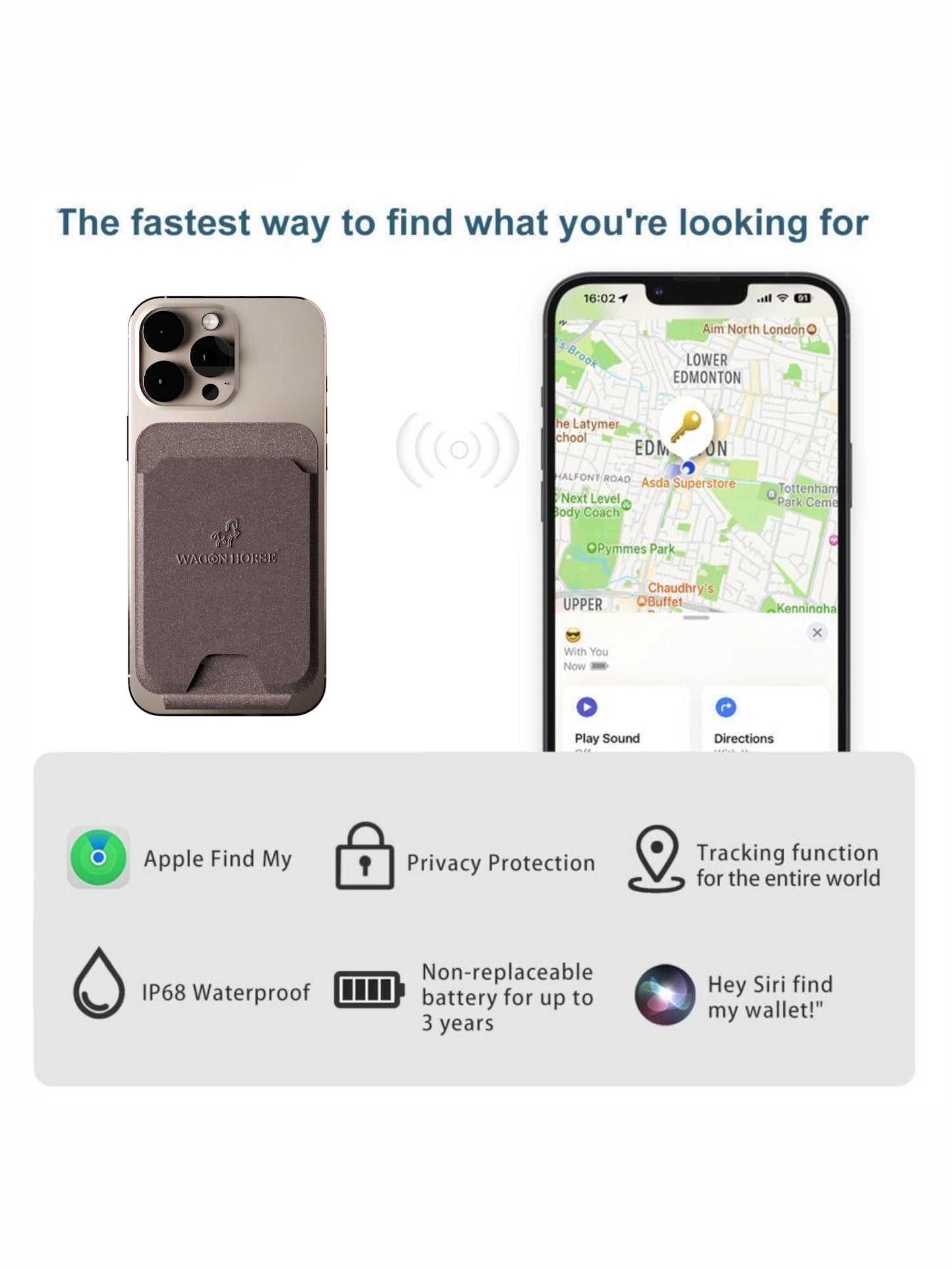 Magsafe flip Wallet with INBUILT Apple Find My – Secure Card Storage & Tracking