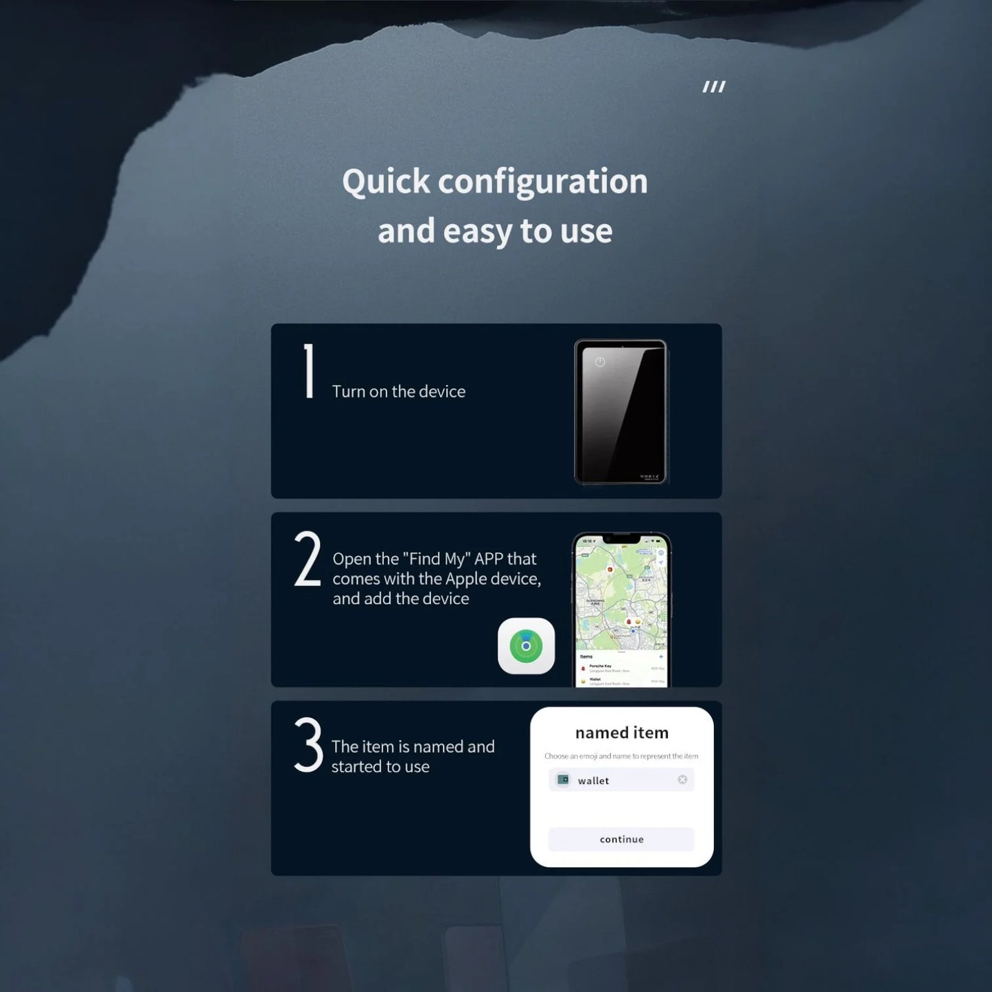 Slim AirCard item finder (apple MFI certified) (iOS only)