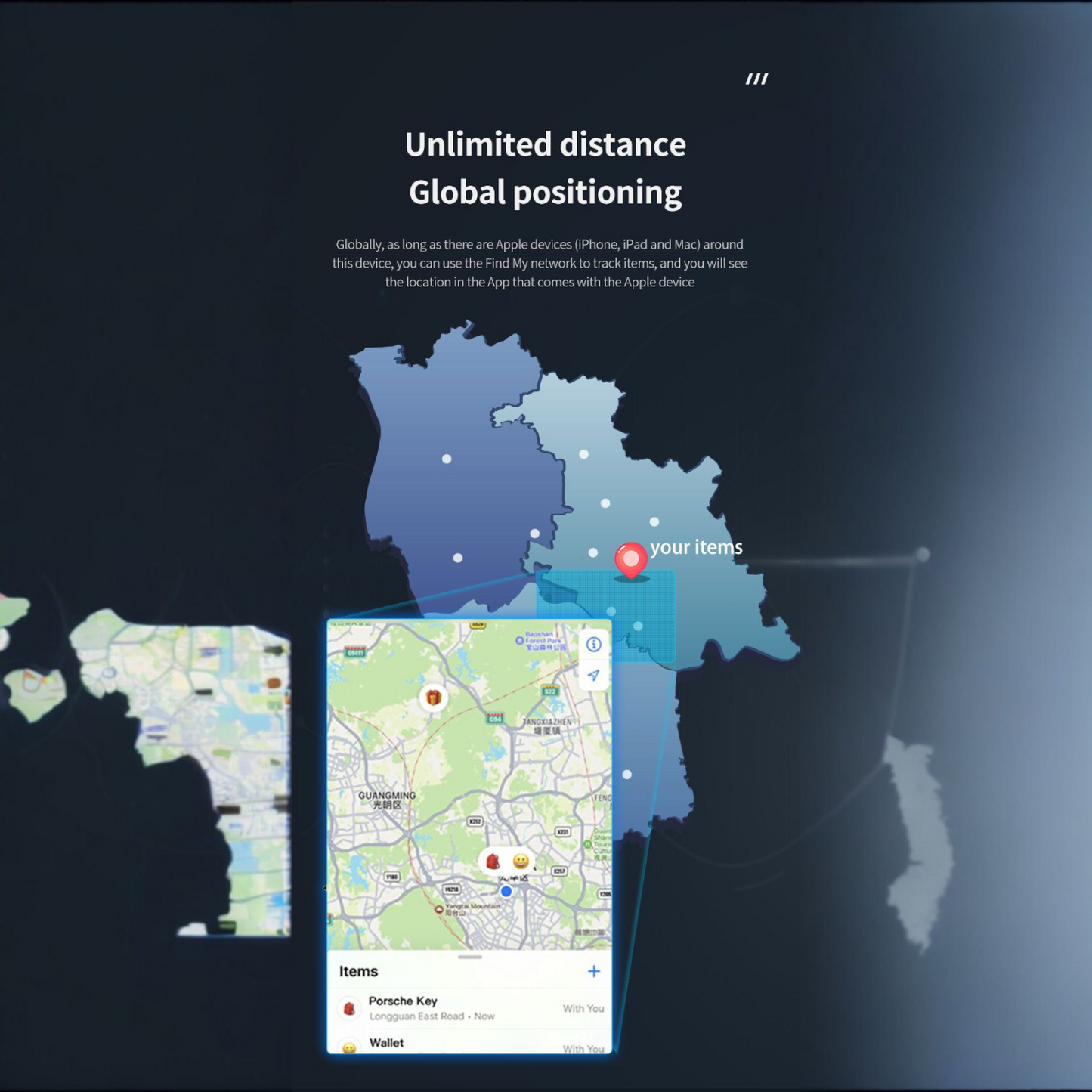 Slim AirCard item finder (apple MFI certified) (iOS only)